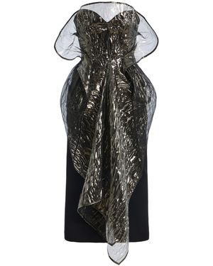 Maticevski De La Cruz Silk-Detailed Crepe Midi Dress - Black