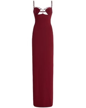 Nensi Dojaka V-Wire Bra Jersey Maxi Dress - Red