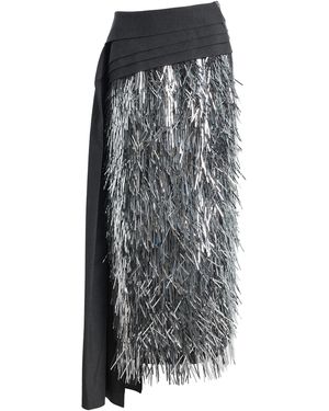 Chorus Exclusive Chiara Embellished Silk Midi Skirt - Grey