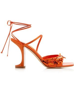 IZIE Exclusive La Isla Arno Embellished Satin Sandals - Orange