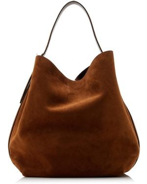 TOTEME Belted Suede Tote Bag - Brown