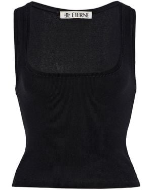 ÉTERNE Cotton-modal Tank - Black