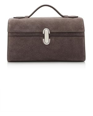 SAVETTE Symmetry Suede Pochette - Brown