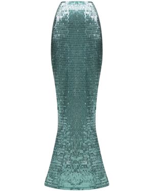 BALYKINA Sequined Maxi Skirt - Green