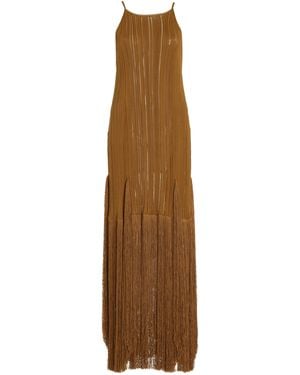 Proenza Schouler Everly Fringed Knit Maxi Dress - Natural