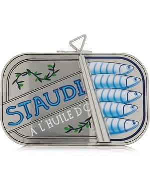 STAUD Ines Tin Clutch - Blue