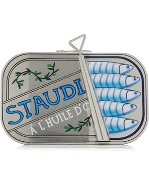 STAUD Ines Tin Clutch - Blue