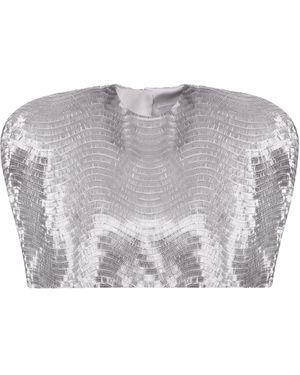 BALYKINA Sequined Cape Top - Gray