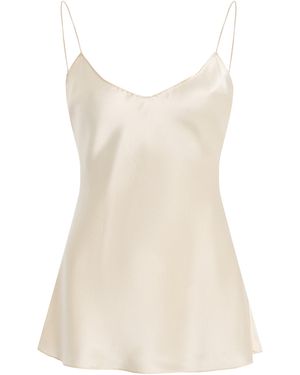 Kallmeyer Noel Bias Silk Charmeuse Top - Natural