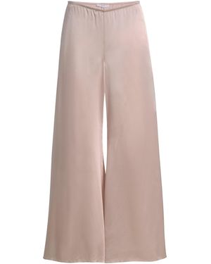 All Three Olympia Silk Wide-Leg Trousers - Pink