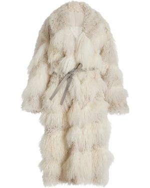 Ulla Johnson Emrys Oversized Shearling Cocoon Coat - Natural