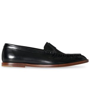 The Row Leather Loafers - Black