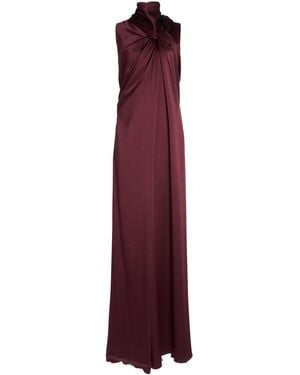 Lanvin Knotted Satin Jumpsuit - Purple