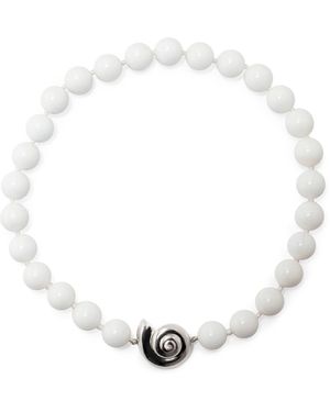Le Sundial Nautilus Shell Collar Necklace - White