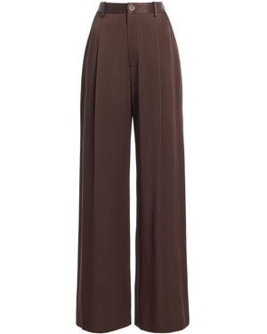 LAPOINTE Relaxed Pleated Satin Pants - Brown