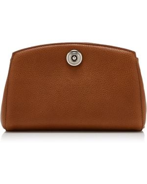 Liffner Pushlock Leather Clutch - Brown
