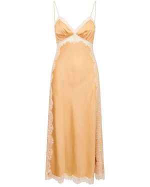 LoveShackFancy Shia Silk Blend Maxi Dress - Natural