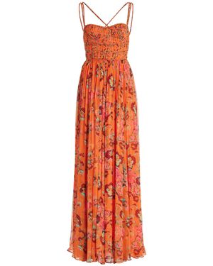 Ulla Johnson Ines Floral-printed Silk Maxi Dress - Orange