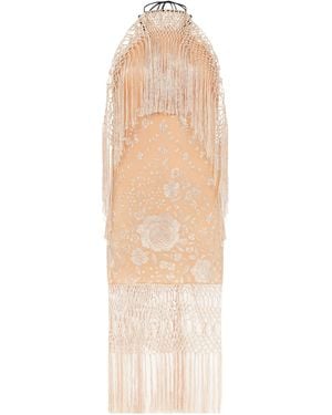 Conner Ives Exclusive La Isla Lila Piano Shawl Mini Dress - White