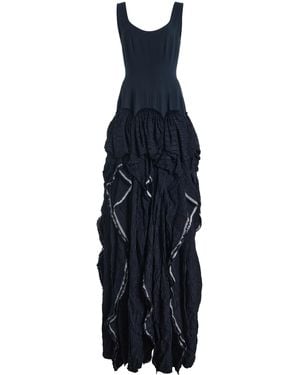 Ashlyn Panelled Crepe Gown - Blue