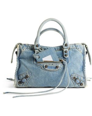 Balenciaga Le City Small Denim Bag - Blue
