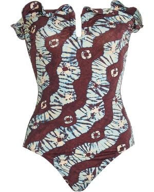 Ulla Johnson Menorca Strapless Ruffled One-piece Swimsuit - Brown
