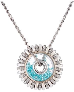 Moritz Glik 18K Mola Roda 15 Necklace Half-Pave Paraiba - Blue