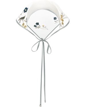 Lelet Isla Embroidered Silk Bandana - Blue