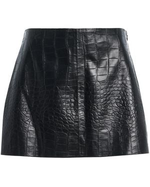 Agolde Verica Croc-Embossed Faux Leather Mini Skirt - Black