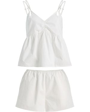 Deiji Studios Bind Cotton-Poplin Short Set - White