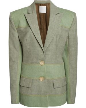 Christopher Esber Palisade Spliced Cotton-Wool Blended Blazer - Green