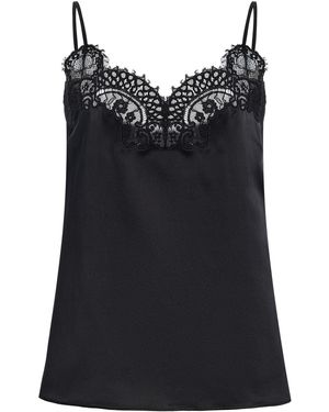 Co. Lace Silk Satin Camisole - Black