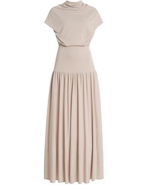 Kallmeyer Exclusive Victoria Draped Jersey Midi Dress - Natural