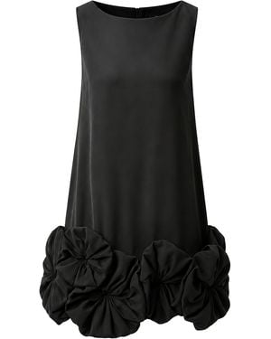 Juozas Statkevicius Sleeveless Crepe Floral-Appliqué Mini Dress - Black