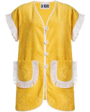 La Veste Exclusive Pitaya Cotton Mini Towel Dress - Yellow
