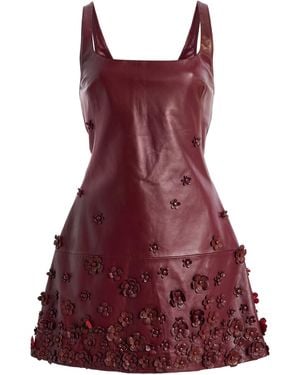 Jonathan Simkhai Talen Embellished Leather Mini Dress - Red