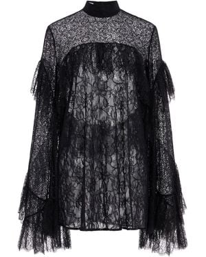 Franchise Exclusive Carine Ruffled Lace Top - Black