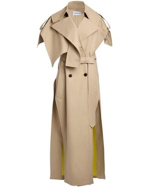 Givenchy Open-Side Cotton Trench Coat - Natural