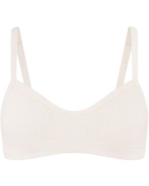 NEGATIVE Waffle Knit Lounge Bralette - White