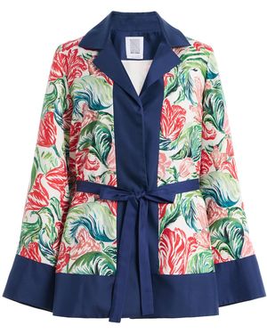Rosie Assoulin Belted Smoking Silk Jacket - Blue