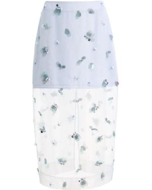 Jonathan Simkhai Delilah Embellished Chiffon Midi Skirt - Blue
