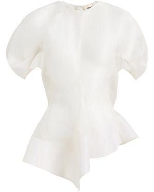 KHAITE Rumi Linen Silk Top - White