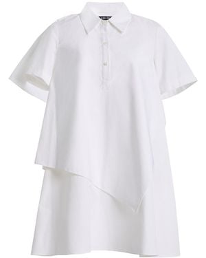 Ashlyn Trapeze Cotton Mini Dress - White