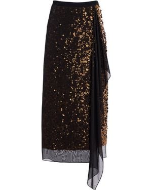 Michael Kors Embellished Silk Georgette Midi Skirt - Black