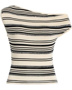 ELCE Exclusive Rio Off-the-shoulder Striped Knit Top - Black