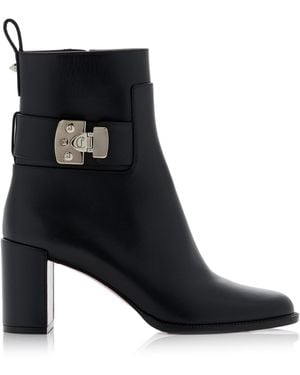 Christian Louboutin Booty Lock Calfskin Boots 70 - Black