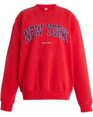 Sporty & Rich New York Cotton Ivy Sweatshirt - Red