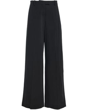 Colleen Allen Wide Leg Tailored Wool Suiting Pants - Black