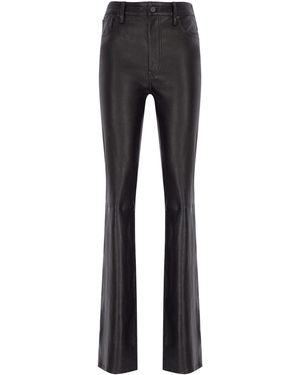 Zeynep Arcay Straight-Cut Stretch Leather Pants - Black