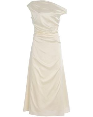 STAUD Exclusive Trinity Lace-Inset Silk Maxi Slip Dress in Green | Lyst  Australia